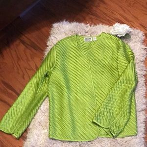 Jacket 100% SILK a lime green size 1 Chico size sm